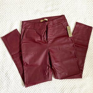 Dazz Faux Leather Burgundy Pants, Medium NWT